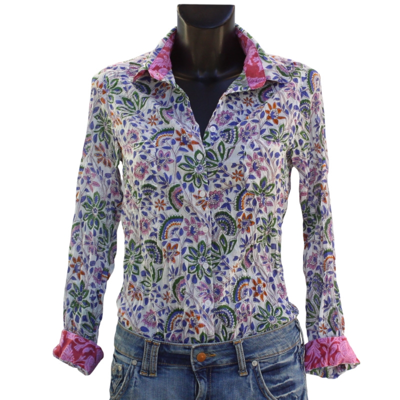 copy of CHEMISE FEMME IMPRIME FLEURS BLEU DENIM