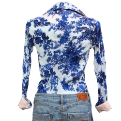 copy of CHEMISE FEMME IMPRIME FLEURS BLEU DENIM