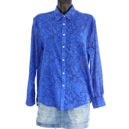 Chemise Femme Oversize Fleurs Majorelle