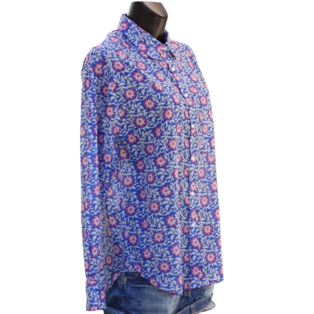 copy of CHEMISE FEMME IMPRIME FLEURS BLEU DENIM