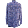 Chemise Femme Oversize Bleu Outremer Et Fleurs Roses