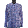 Chemise Femme Oversize Bleu Outremer Et Fleurs Roses
