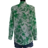 Chemise Femme Oversize Dessin Botanique Vert