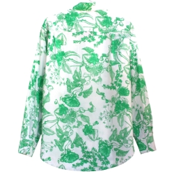 Chemise Femme Oversize Dessin Botanique Vert
