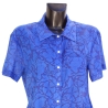 Chemise Femme Manches Courtes Fleurs Majorelle