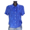 Chemise Femme Manches Courtes Fleurs Majorelle