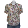 Chemise Femme Manches Courtes Fleurs Multicolores
