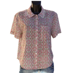 Chemise Femme Manches Courtes Blockprint Mini Fleurs