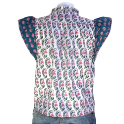 copy of CHEMISE FEMME IMPRIME FLEURS BLEU DENIM