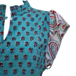 copy of CHEMISE FEMME IMPRIME FLEURS BLEU DENIM