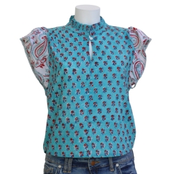 copy of CHEMISE FEMME IMPRIME FLEURS BLEU DENIM