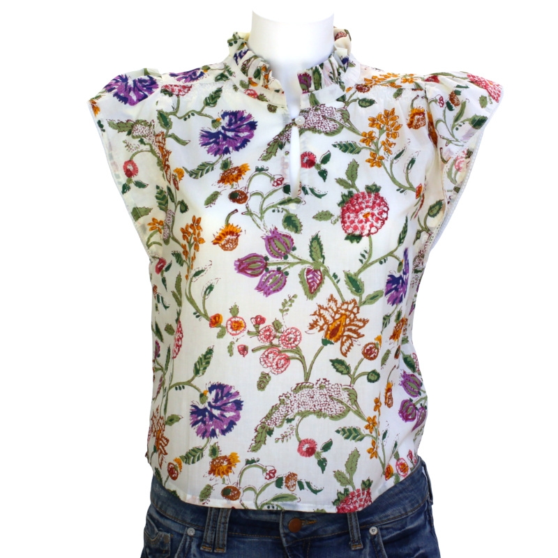 copy of CHEMISE FEMME IMPRIME FLEURS BLEU DENIM