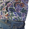 Top Femme Fleurs Blu Denim
