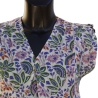 Top Femme Fleurs Blu Denim