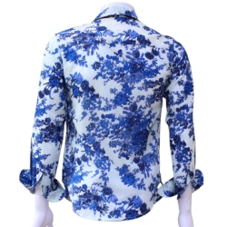 copy of Chemise Homme Imprimé Kaki Et Bleu Aqua