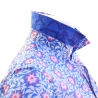 Chemise Homme Bleu Outremer Et Fleurs Roses