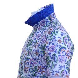 Chemise Homme Fleurs Blu Denim