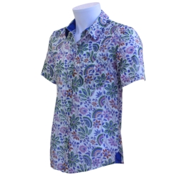 Chemise Homme Fleurs Blu Denim