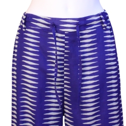 Pantalon Large Femme Imprimé Bleu Indigo