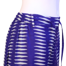 Pantalon Large Femme Imprimé Bleu Indigo