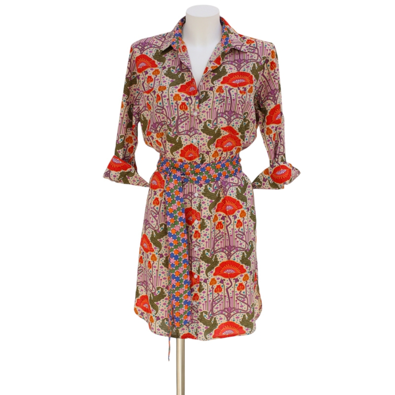 Robe Chemise Imprimé fleurs multicolores