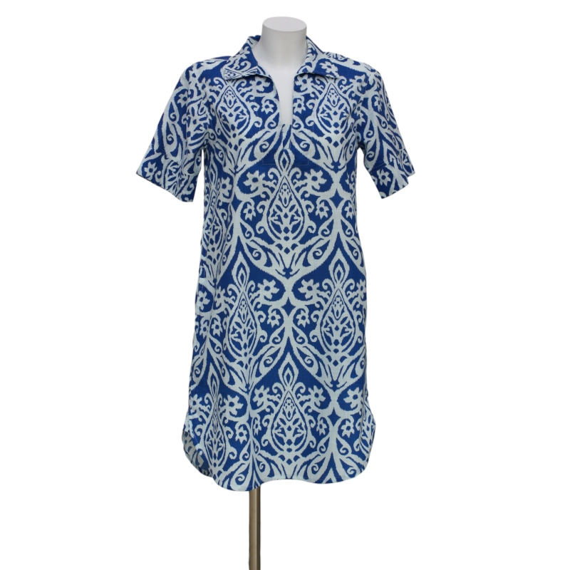 Robe Manches Courtes Bleue et blanche