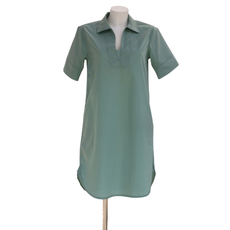 Robe Manches Courtes Vert Sauge