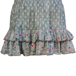 Robe Courte Kaki et rouge